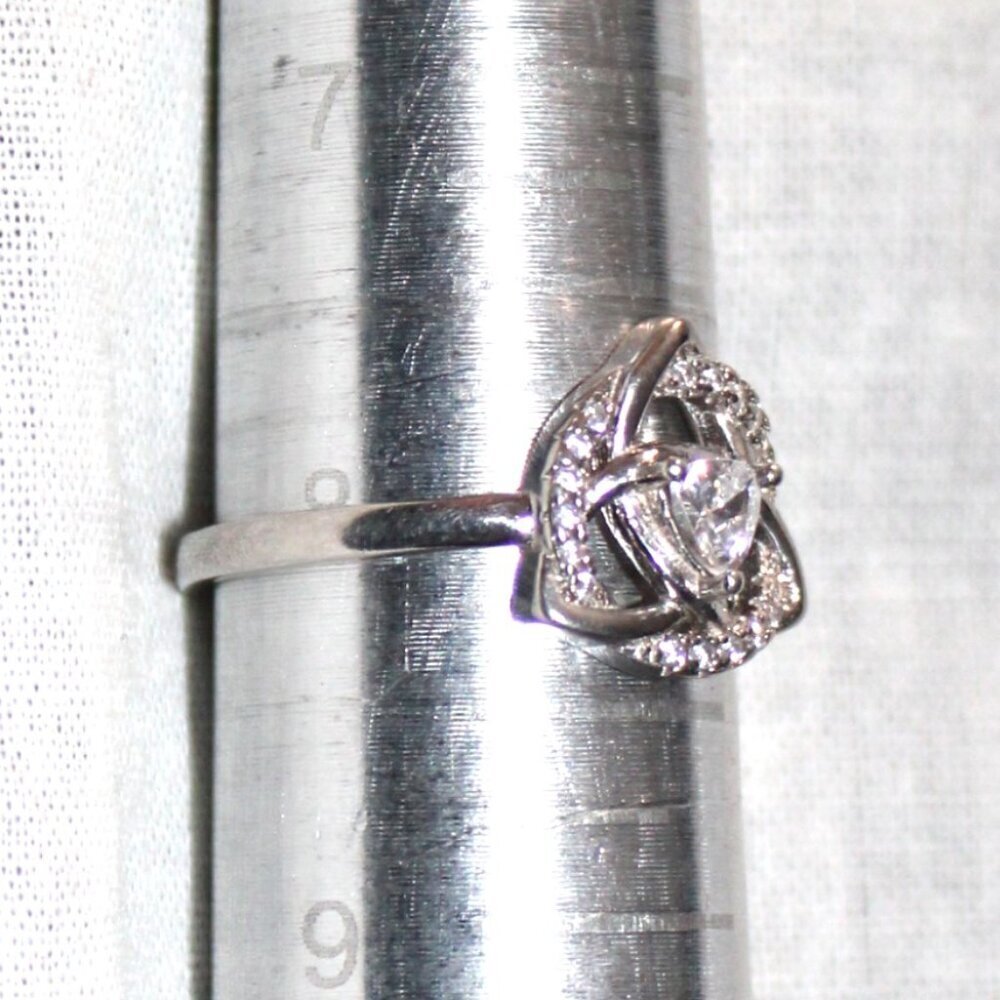 Sterling Silver Cubic Zirconia Celtic Knot Ring - Picture 7 of 7